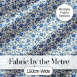 Classic Blue Floral Vine Pattern on Light Background Vintage Style Digital Print Fabric by the Metre UK Sewing Quilting Textile