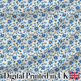Classic Blue Floral Vine Pattern on Light Background Vintage Style Digital Print Fabric by the Metre UK Sewing Quilting Textile
