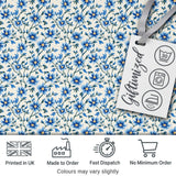 Classic Blue Floral Vine Pattern on Light Background Vintage Style Digital Print Fabric by the Metre UK Sewing Quilting Textile