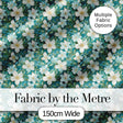 Aqua Floral Blossom Pattern with Soft White Flowers and Green Leaves Digital Print Fabric by the Metre UK Sewing Quilting Textile