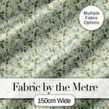 Fresh Green Background White Blossom Branch Pattern Spring Floral Digital Print Fabric by the Metre UK Sewing Quilting Textile
