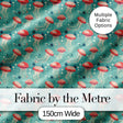 Cute Red Jellyfish Cartoon Style on Teal Background Seamless Marine Pattern Digital Print Fabric by the Metre UK Sewing Quilting Textile