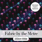 Jellyfish Floating on Deep Purple Ocean Background  Marine  Digital Print Fabric by the Metre UK Sewing Quilting Textile