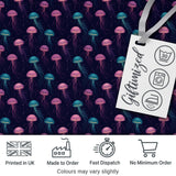 Jellyfish Floating on Deep Purple Ocean Background  Marine  Digital Print Fabric by the Metre UK Sewing Quilting Textile