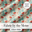 Red Jellyfish Illustration on Distressed BlueBackground  Ocean  Digital Print Fabric by the Metre UK Sewing Quilting Textile