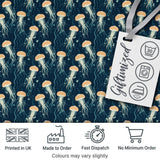 Soft Coral Jellyfish on Light Aqua Background Seamless Underwater Pattern Digital Print Fabric by the Metre UK Sewing Quilting Textile