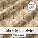 Rustic Bare Trees Woodland Seamless Pattern on Neutral Background Digital Print Fabric by the Metre UK Sewing Quilting Textile