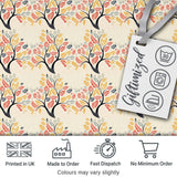 Decorative Branch Trees with Autumn Leaves Seamless Pattern Digital Print Fabric by the Metre UK Sewing Quilting Textile