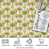 Watercolour Autumn Trees with Falling Leaves Seamless Pattern Digital Print Fabric by the Metre UK Sewing Quilting Textile