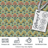 Floral Botanical Bush Pattern with Yellow and Coral Blossoms Seamless Design Digital Print Fabric by the Metre UK Sewing Quilting Textile