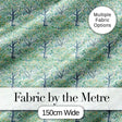 Soft Blue Green Stylised Trees with Delicate Leaves Seamless Pattern Digital Print Fabric by the Metre UK Sewing Quilting Textile