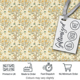 Vintage Floral Tree Design with Yellow Blossoms on Cream Background Digital Print Fabric by the Metre UK Sewing Quilting Textile
