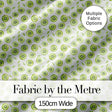 Kiwi Slice and Leaf Botanical Seamless Pattern on Light Background Digital Print Fabric by the Metre UK Sewing Quilting Textile