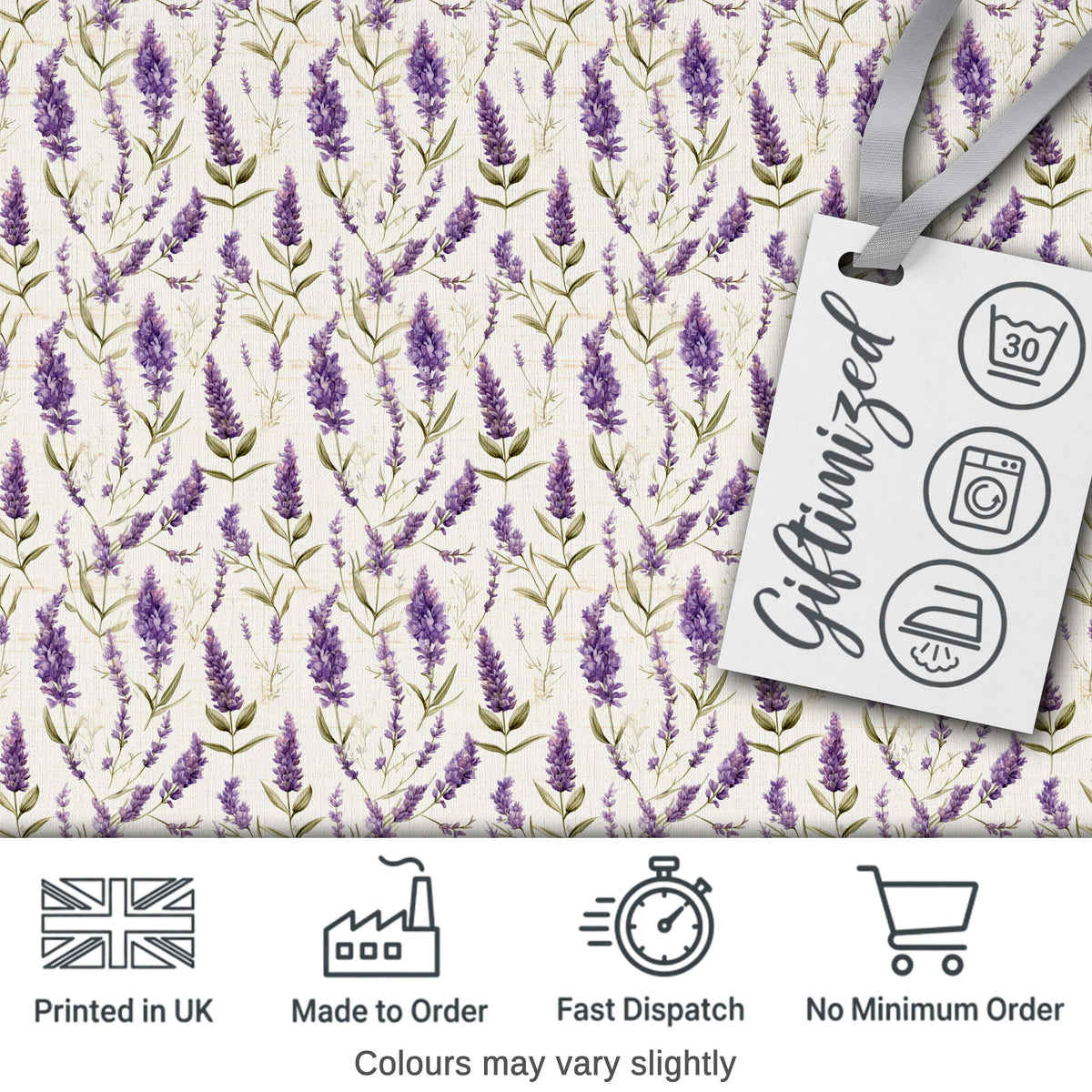 Delicate Lavender Meadow Floral Pattern with Light Watercolour Style Digital Print Fabric by the Metre UK Sewing Quilting Textile