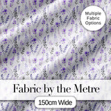 Soft Watercolour Lavender Flowers and Foliage Seamless Design Digital Print Fabric by the Metre UK Sewing Quilting Textile