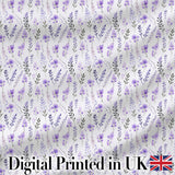 Soft Watercolour Lavender Flowers and Foliage Seamless Design Digital Print Fabric by the Metre UK Sewing Quilting Textile