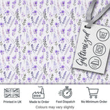 Soft Watercolour Lavender Flowers and Foliage Seamless Design Digital Print Fabric by the Metre UK Sewing Quilting Textile