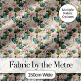 Classic Lotus Flower Pattern with Soft Pink Blooms and Green Leaves Digital Print Fabric by the Metre UK Sewing Quilting Textile