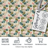 Classic Lotus Flower Pattern with Soft Pink Blooms and Green Leaves Digital Print Fabric by the Metre UK Sewing Quilting Textile