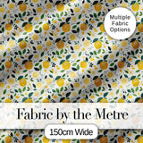 Fresh Lemon Citrus Pattern with Leaves and Sliced Fruit Design Digital Print Fabric by the Metre UK Sewing Quilting Textile