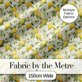 Soft Watercolour Lemons and Blossoms Botanical Seamless Pattern Digital Print Fabric by the Metre UK Sewing Quilting Textile