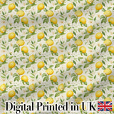 Soft Watercolour Lemons and Blossoms Botanical Seamless Pattern Digital Print Fabric by the Metre UK Sewing Quilting Textile