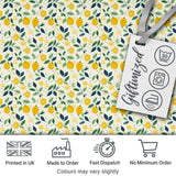 Playful Lemon Citrus and Leaves Repeat Pattern on Cream Background Digital Print Fabric by the Metre UK Sewing Quilting Textile