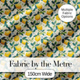Classic Lemon Branches with White Blossoms Neutral Background   Digital Print Fabric by the Metre UK Sewing Quilting Textile