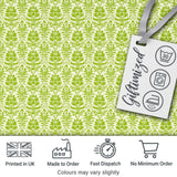 Ornate Green Damask Style Pattern on Light Background Seamless Design Digital Print Fabric by the Metre UK Sewing Quilting Textile