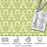 Light Green Vintage Damask Floral Seamless Pattern Digital Print Fabric by the Metre UK Sewing Quilting Textile