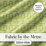 Green and White Traditional Damask Seamless Pattern Digital Print Fabric by the Metre UK Sewing Quilting Textile