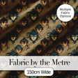 Luxurious Venetian Masquerade Mask Pattern with Gold and Jewel Tones on Black Digital Print Fabric by the Metre UK Sewing Quilting Textile