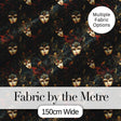 Art Nouveau Style Mask Pattern with Flowing Hair and Decorative Elements Digital Print Fabric by the Metre UK Sewing Quilting Textile