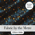 Celestial Goddess in Flowing Blue Dress with Stars and Golden   Digital Print Fabric by the Metre UK Sewing Quilting Textile
