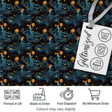 Celestial Goddess in Flowing Blue Dress with Stars and Golden   Digital Print Fabric by the Metre UK Sewing Quilting Textile