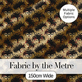 Vintage Red and Black Feathered Masks on Antique Background Seamless Pattern Digital Print Fabric by the Metre UK Sewing Quilting Textile