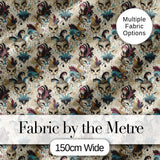 Gold and Black Stylised Venetian Masks in Repeating Pattern Seamless Digital Print Fabric by the Metre UK Sewing Quilting Textile