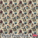 Gold and Black Stylised Venetian Masks in Repeating Pattern Seamless Digital Print Fabric by the Metre UK Sewing Quilting Textile