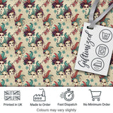 Golden Venetian Masks with Decorative Elements on Cream Seamless Pattern Digital Print Fabric by the Metre UK Sewing Quilting Textile