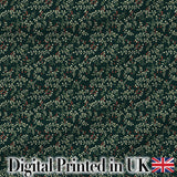 Festive Holly Berry Branches on Deep Green Background Seamless Pattern Digital Print Fabric by the Metre UK Sewing Quilting Textile