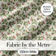 Botanical Beige Background Red Berry and Green Leaf Pattern Digital Print Fabric by the Metre UK Sewing Quilting Textile