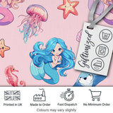 Mermaid Ocean Friends Jellyfish Starfish   Blush Pink Background Digital Print Fabric by the Metre UK Sewing Quilting Textile