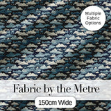Vintage Style Cloud Pattern Night Sky Blue and Cream Seamless Design Digital Print Fabric by the Metre UK Sewing Quilting Textile