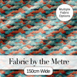 Retro Multicolour Cloud Pattern Teal Coral and Cream Seamless Design Digital Print Fabric by the Metre UK Sewing Quilting Textile