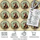 Vintage Monkey Portrait Circular FrameNeutral Background  Design Digital Print Fabric by the Metre UK Sewing Quilting Textile