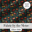 Elegant Flowing Goldfish with Ornate Fins on Black Background Digital Print Fabric by the Metre UK Sewing Quilting Textile