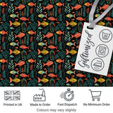 Elegant Flowing Goldfish with Ornate Fins on Black Background Digital Print Fabric by the Metre UK Sewing Quilting Textile