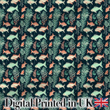 Cute Coral and Mint Fish with Seaweed Ocean Seamless Pattern Digital Print Fabric by the Metre UK Sewing Quilting Textile