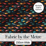 Colorful Tropical Fish on Dark Ocean Background Seamless Pattern Digital Print Fabric by the Metre UK Sewing Quilting Textile