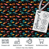 Colorful Tropical Fish on Dark Ocean Background Seamless Pattern Digital Print Fabric by the Metre UK Sewing Quilting Textile